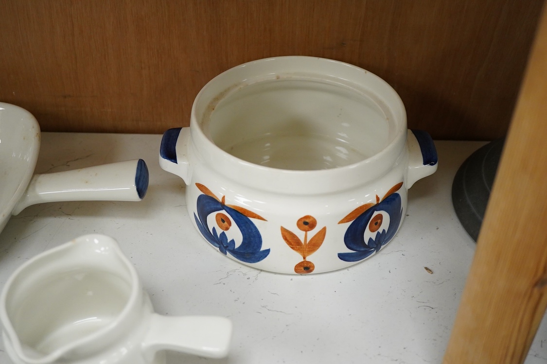 A Rorstrand Polka pattern part dinner service, designed by Marianne Westman